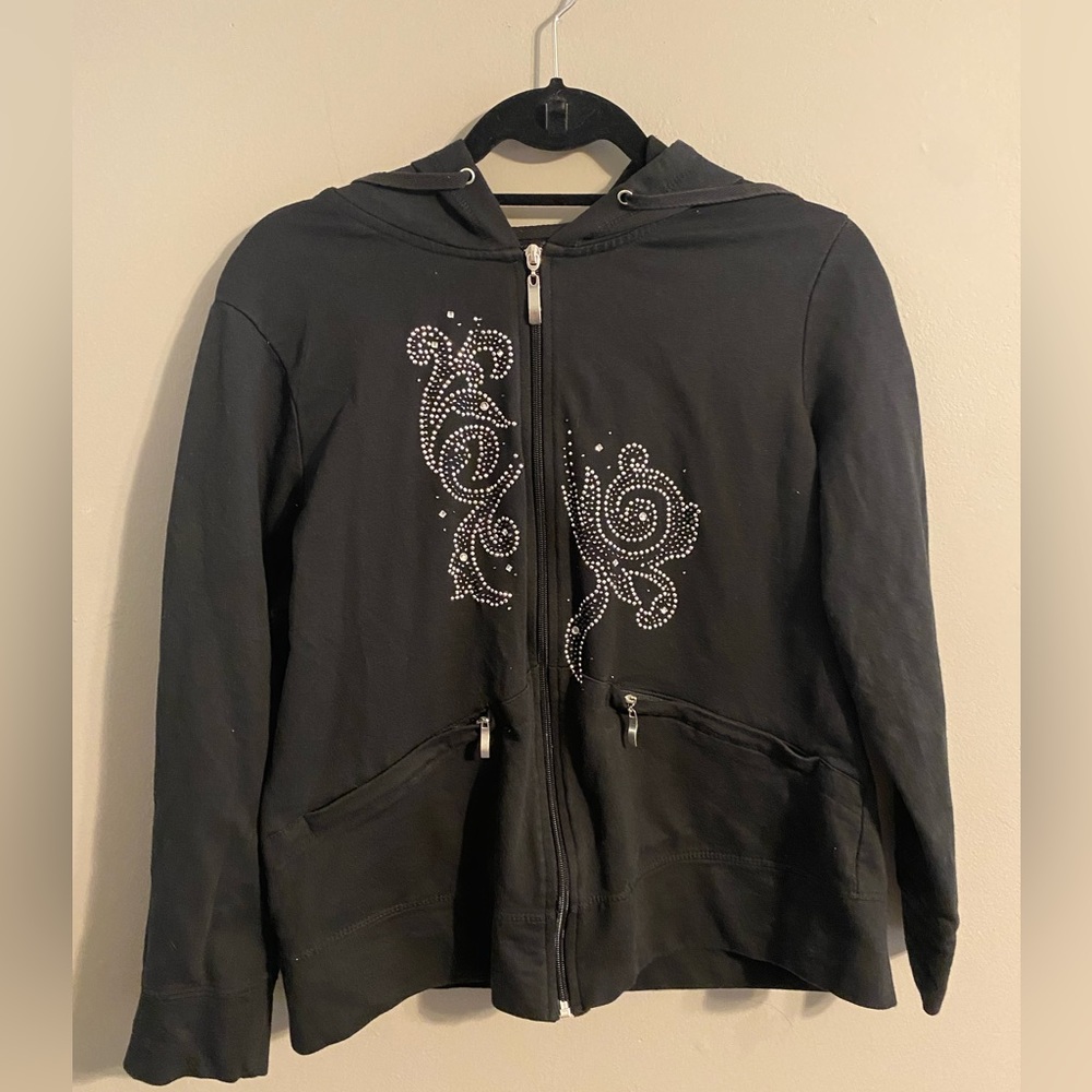 Y2k streetwear sequence black hoodie 🖤